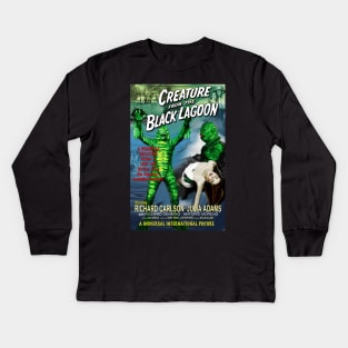 The Creature from the Black Lagoon Faux Retro Movie Poster Kids Long Sleeve T-Shirt